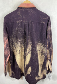 Vintage Purple, Pink, Cream and Black Flannel Size Medium