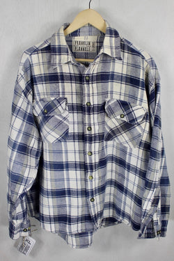 Vintage Retro Blue and White Flannel Size XL
