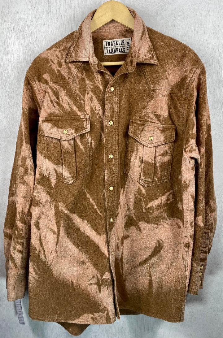 Vintage Western Style Brown Flannel Jacket Size Large