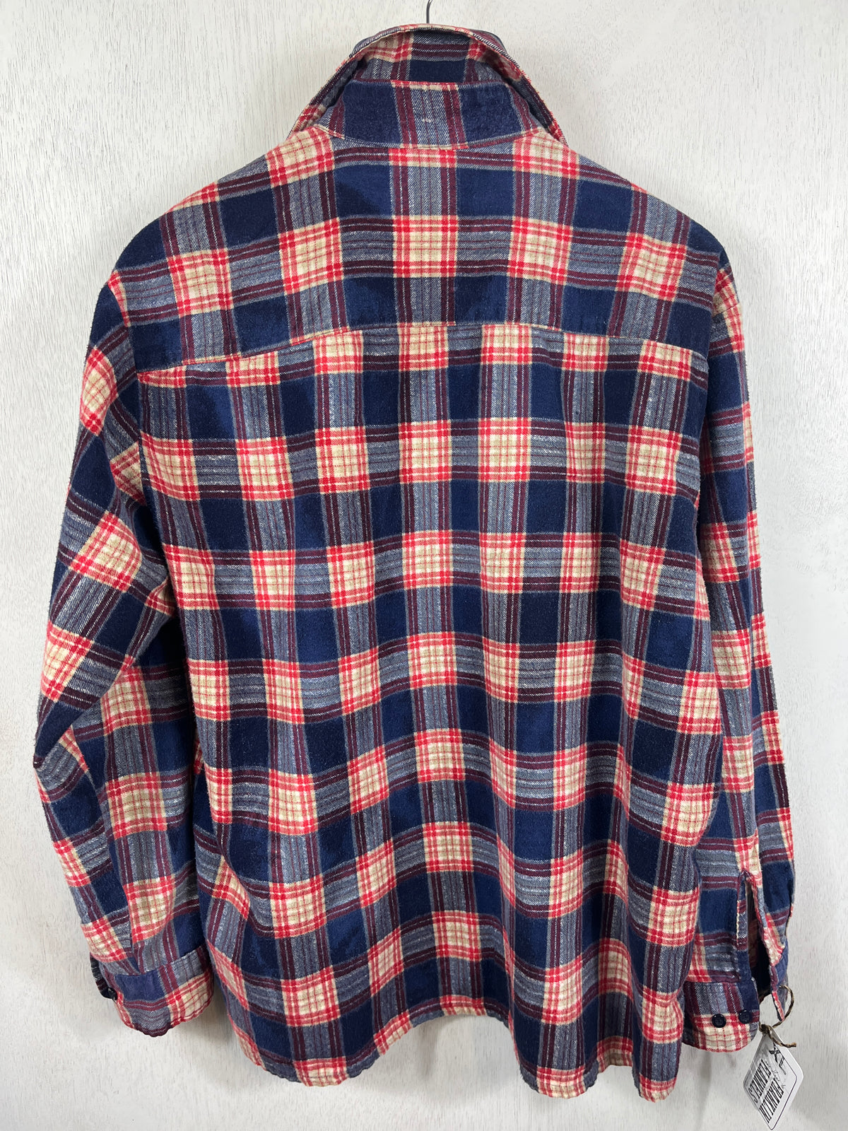Vintage Retro Blue, Red and White Flannel Size XL