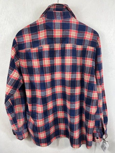 Vintage Retro Blue, Red and White Flannel Size XL – Franklin Flannels