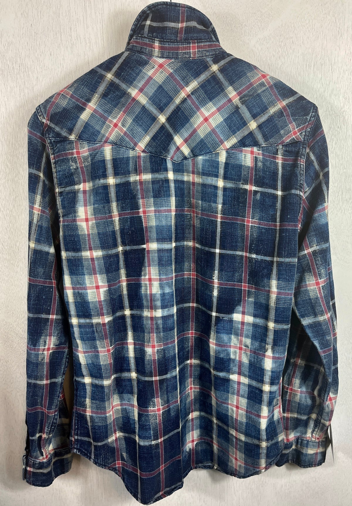 Vintage Western Style Navy Blue, Red and White Denim Size Small