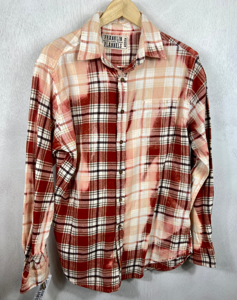 Vintage Red, Cream and Peach Flannel Size Medium