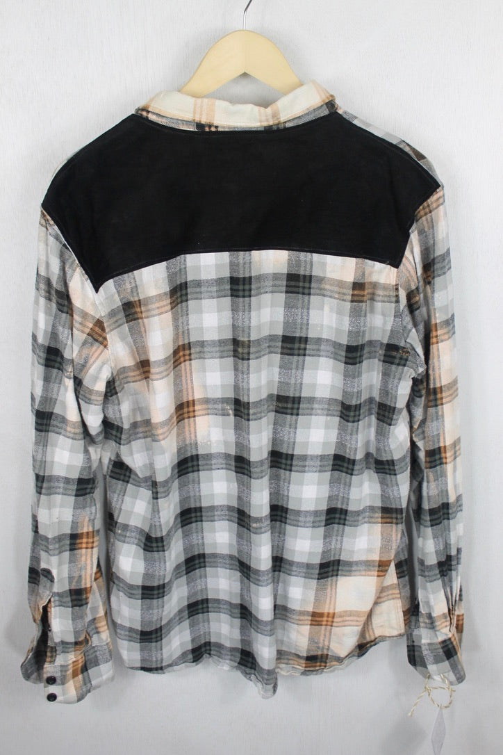 Vintage Black, White and Grey Flannel with Suede Size Medium