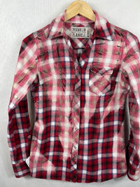 Vintage Red, White and Pink Flannel Size XS