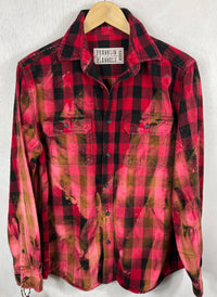 Vintage Red, Black and Pink Flannel Size Medium