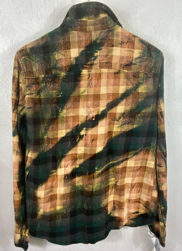 Vintage Green, Rust and Gold Flannel Size Small