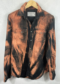 Vintage Western Style Black and Rust Flannel Size Small
