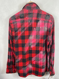 Vintage Red, Black and Pink Buffalo Check Flannel Size Medium