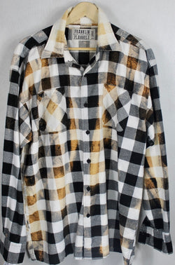 Vintage Black, White and Rust Flannel Size XL