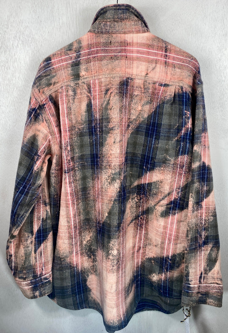 Vintage Dusty Rose, Grey and Black Flannel Jacket Size XL