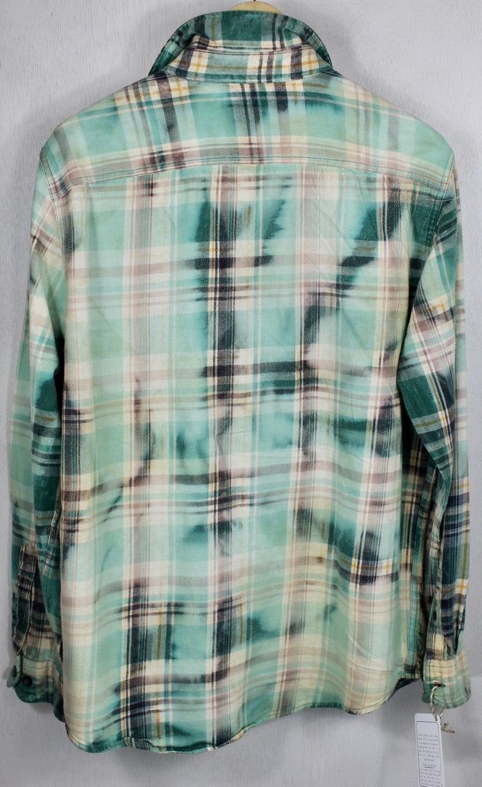 Vintage Mint Green and White Flannel Size Medium