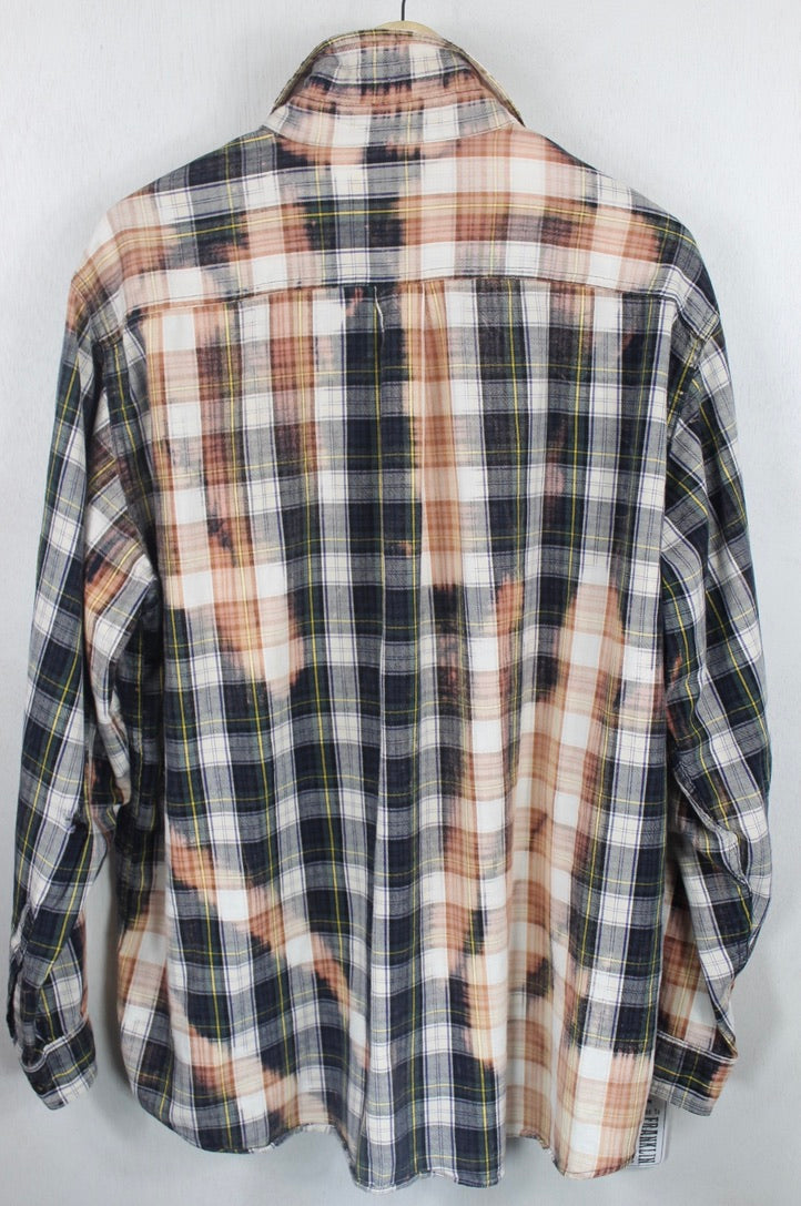 Vintage Forest Green, Navy Blue and Dusty Rose Flannel Size XL
