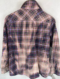 Vintage Purple, Lavender and Navy Blue Flannel Size Small