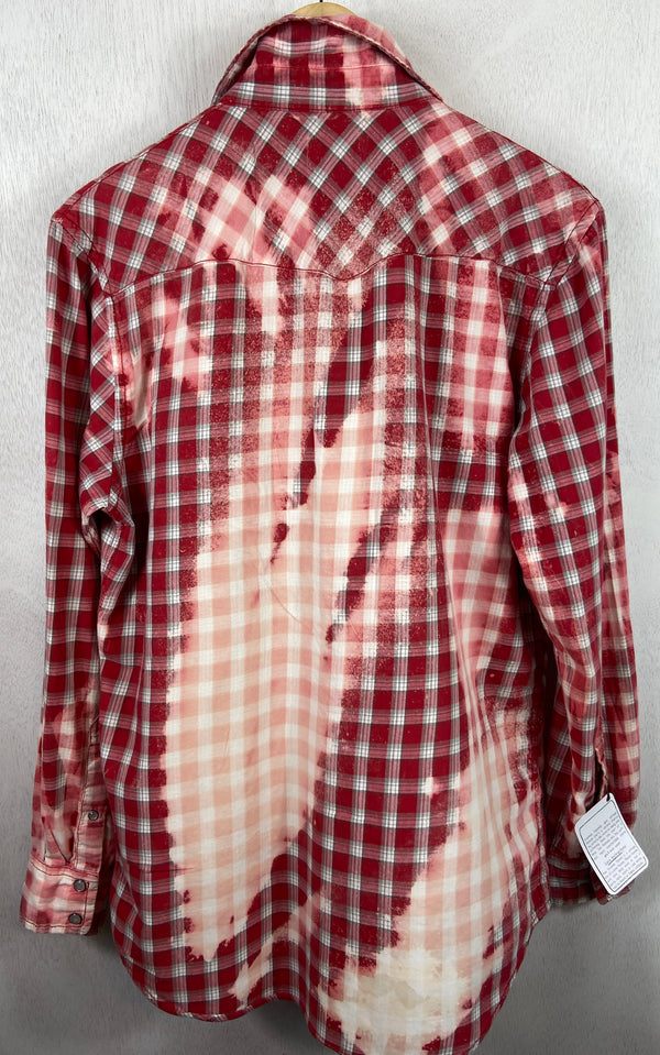 Vintage Western Style Red, White and Pink Lightweight Cotton Size Large