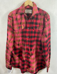 Vintage Red and Black Buffalo Check Flannel Jacket Size XL