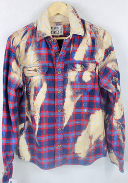 Vintage Red, Royal Blue and Navy Flannel Size Small