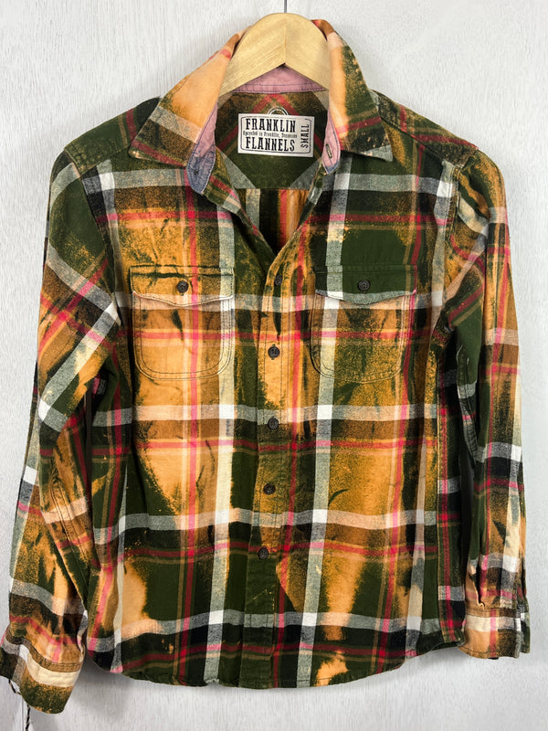 Vintage Green, Gold, Red and White Flannel Size Small