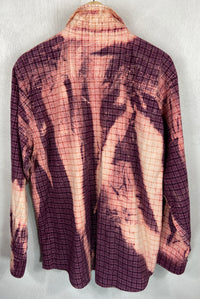 Vintage Western Style Deep Purple and Pink Flannel Size Large