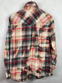 Vintage Western Style Red, Grey, Pink and Cream Lightweight Cotton Size Medium