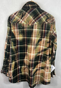 Vintage Green, Gold, Black and Burgundy Size Large