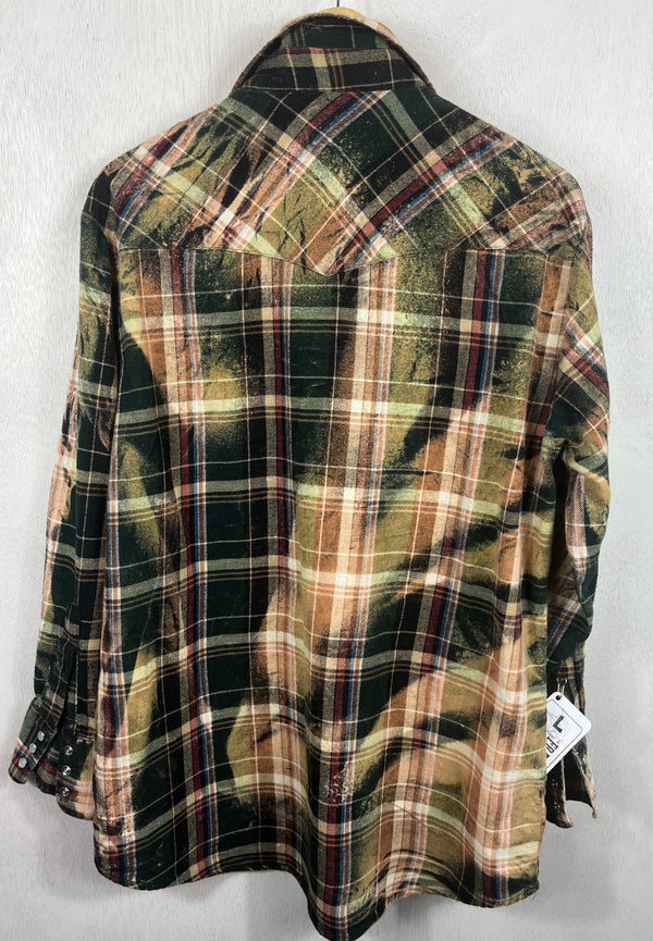 Vintage Green, Gold, Black and Burgundy Size Large