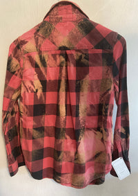 Vintage Western Style Red and Black Flannel Size Youth Large