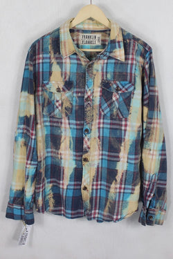 Vintage Blue and Cream Flannel Size Large