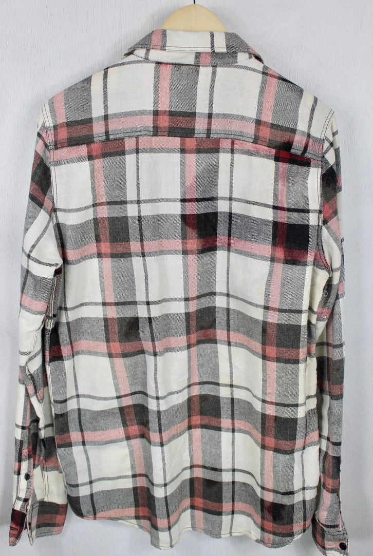 Vintage Black, White and Red Flannel Size Medium