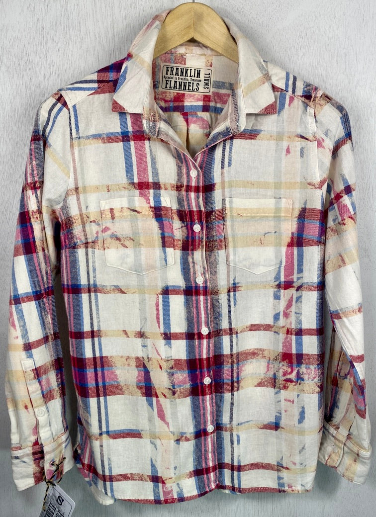 Vintage Red, White and Blue Flannel Size Small