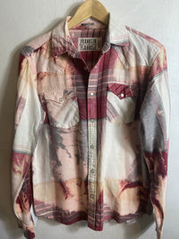 Vintage Western Style Pink, Cream and White Flannel Size Small