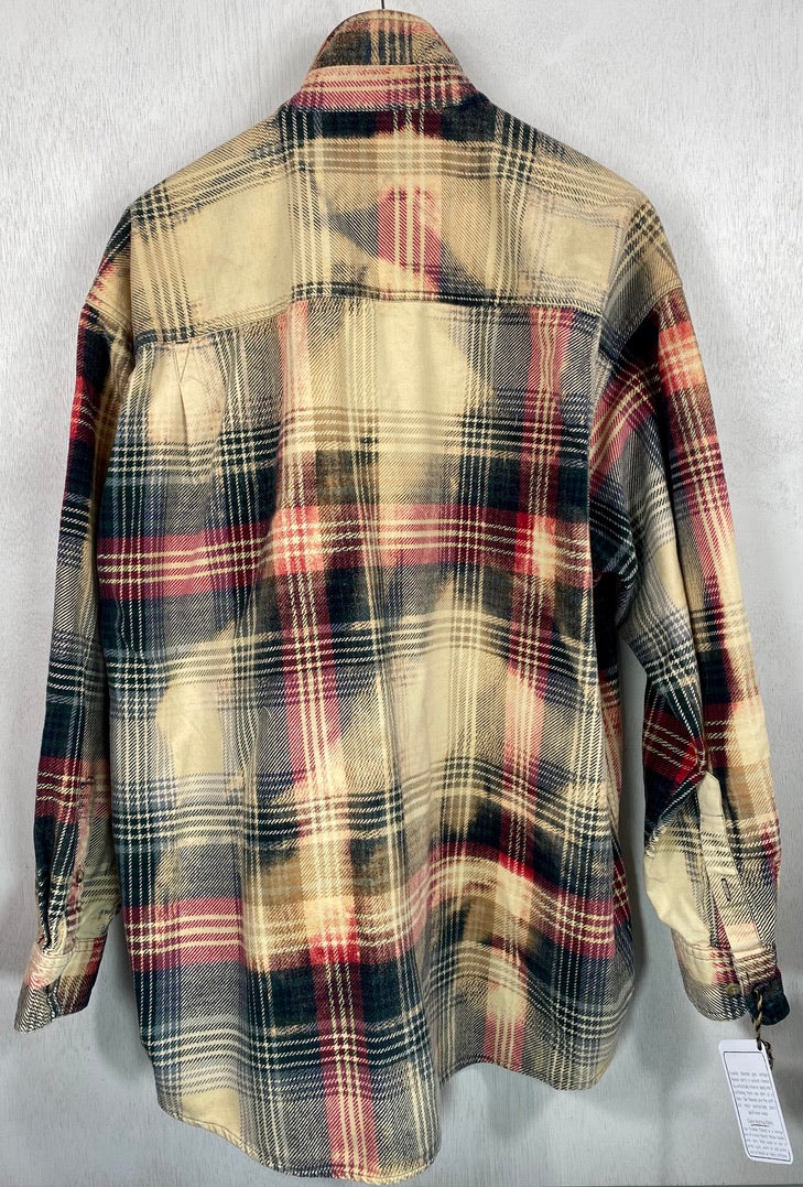 Vintage Red, Green and Beige Flannel Jacket Size XL