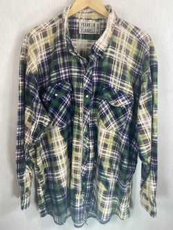 Vintage Western Style Green, Navy and Cream Flannel Size XXL