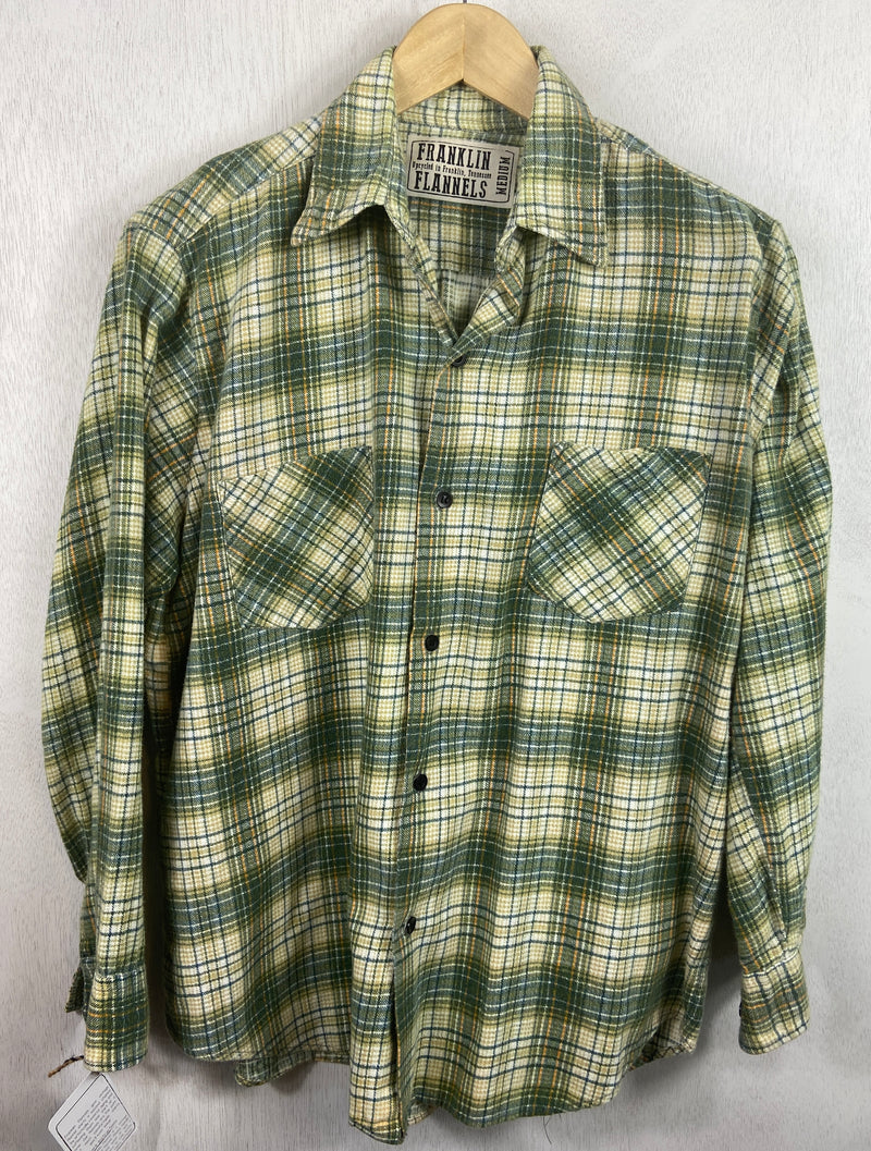 Vintage Retro Green and Yellow Flannel Size Medium