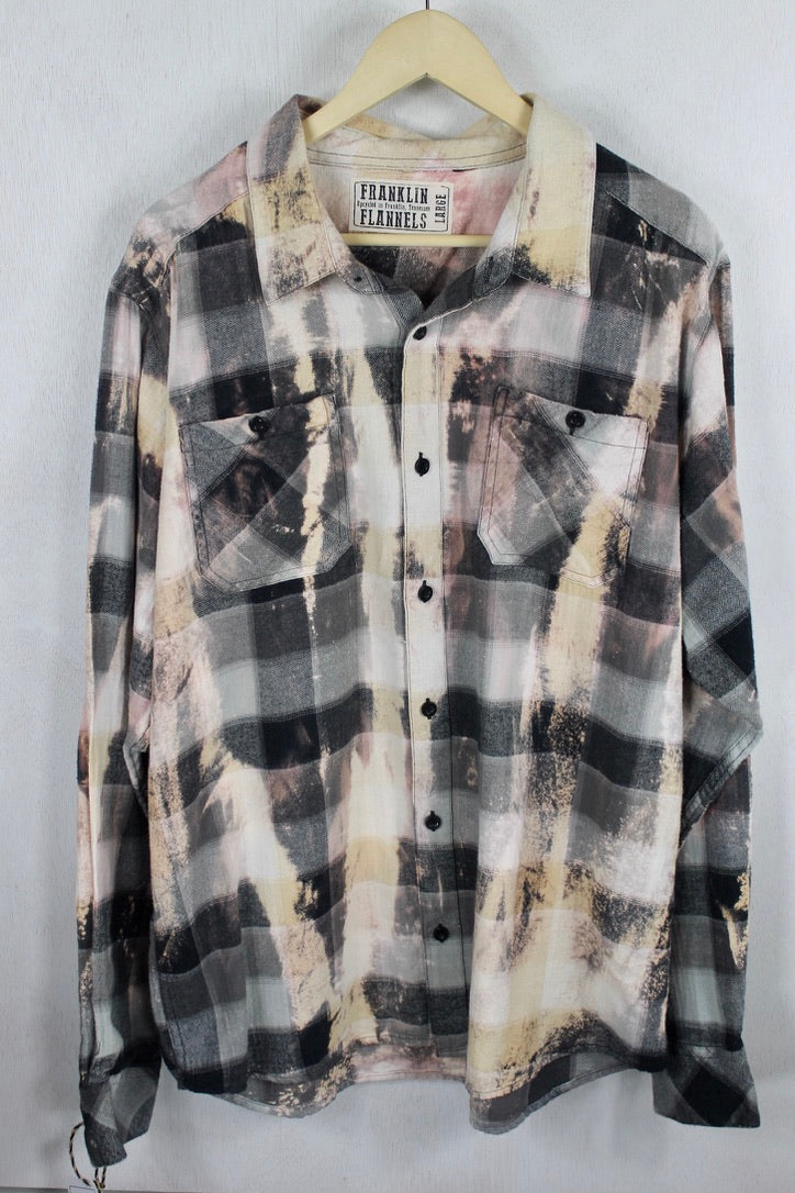 Vintage Grey, Cream, and Black Flannel Size Large