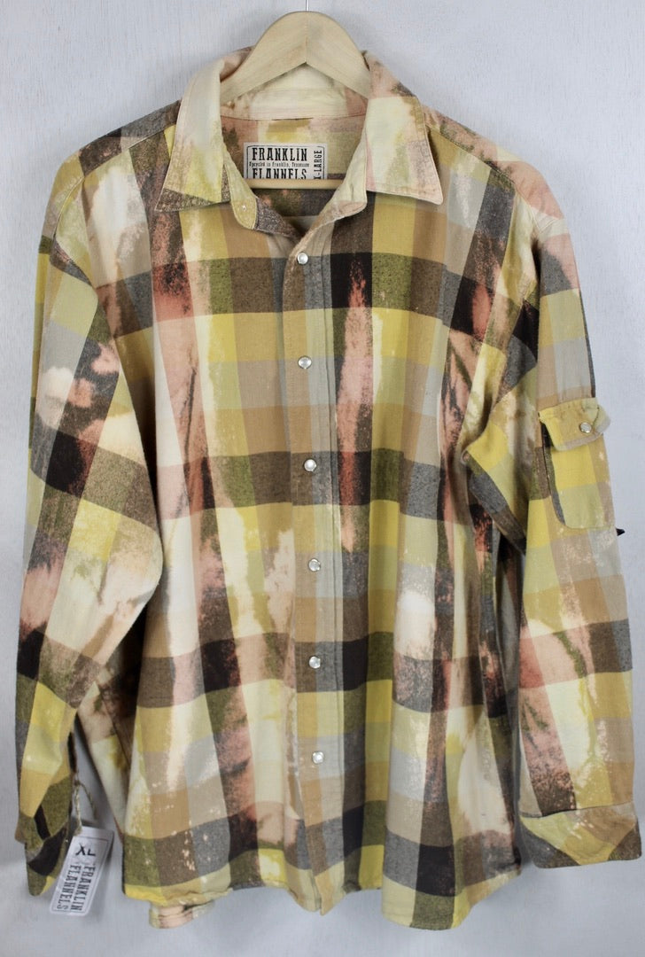 Vintage Western Cut Yellow, Brown and Rust Flannel Size XL