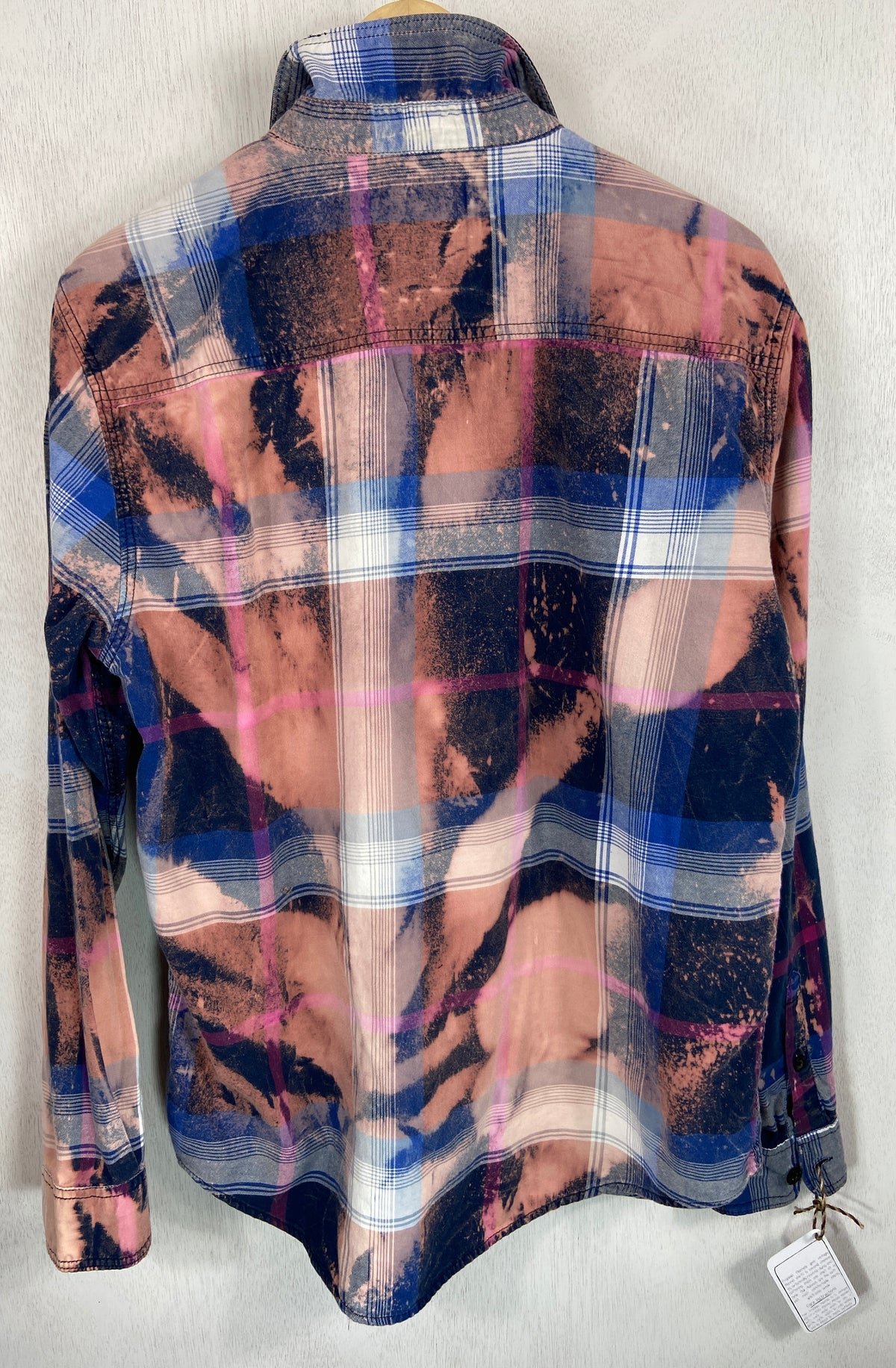 Vintage Navy Blue, Pink and White Lightweight Cotton Size Large