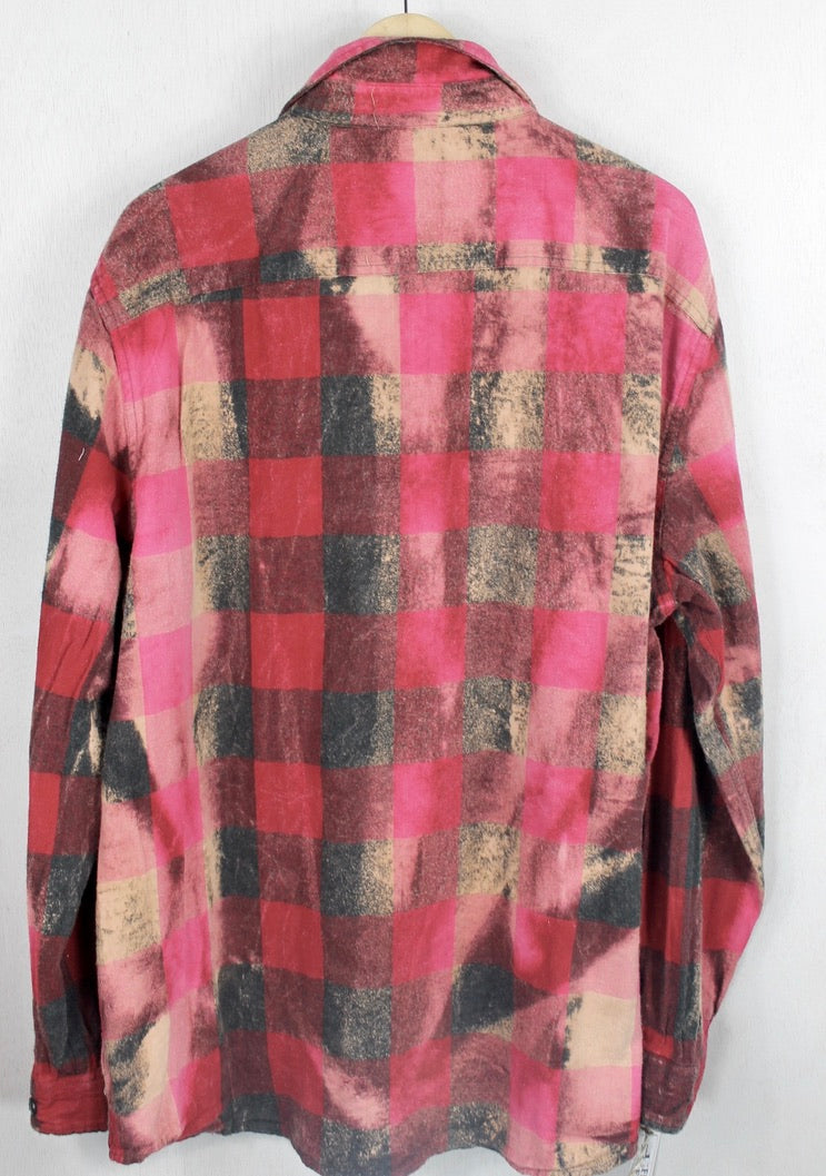 Vintage Red, Black and Pink Flannel Size XL