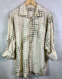 Vintage Sage, White and Light Yellow Lightweight Cotton Size XXL