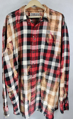 Vintage Red, Black and White Flannel Size XL Tall