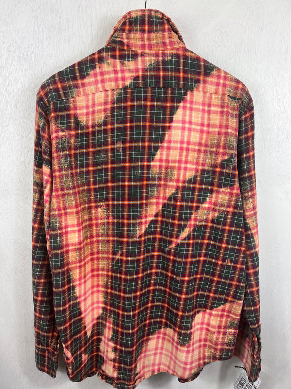 Vintage Green, Pink and Magenta Flannel Size Large