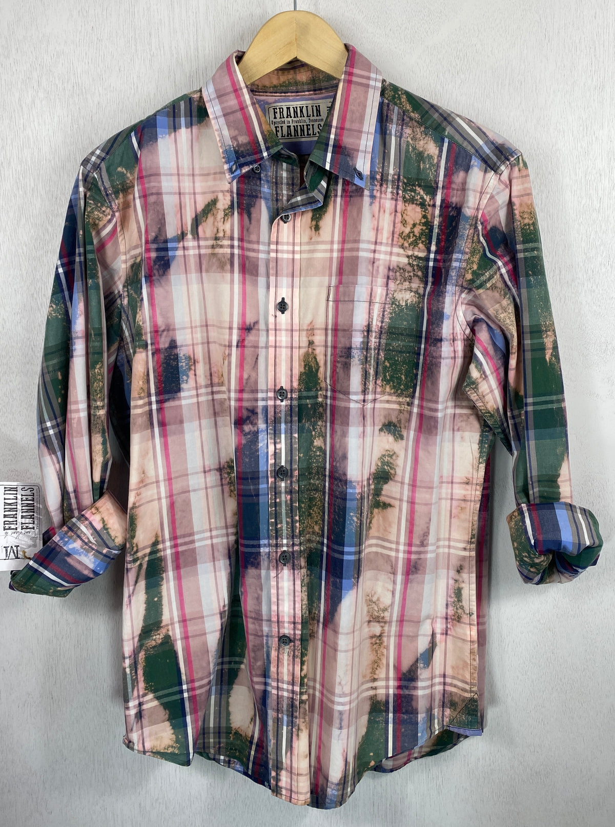 Vintage Pale Pink, Green and Blue Lightweight Cotton Size Medium