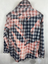 Vintage Navy Blue, Pink and White Flannel Size XS
