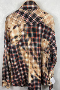 Vintage Western Style Black, Red, White and Rust Flannel Size XL
