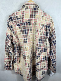 Vintage Grey, Red and Cream Flannel Size Large