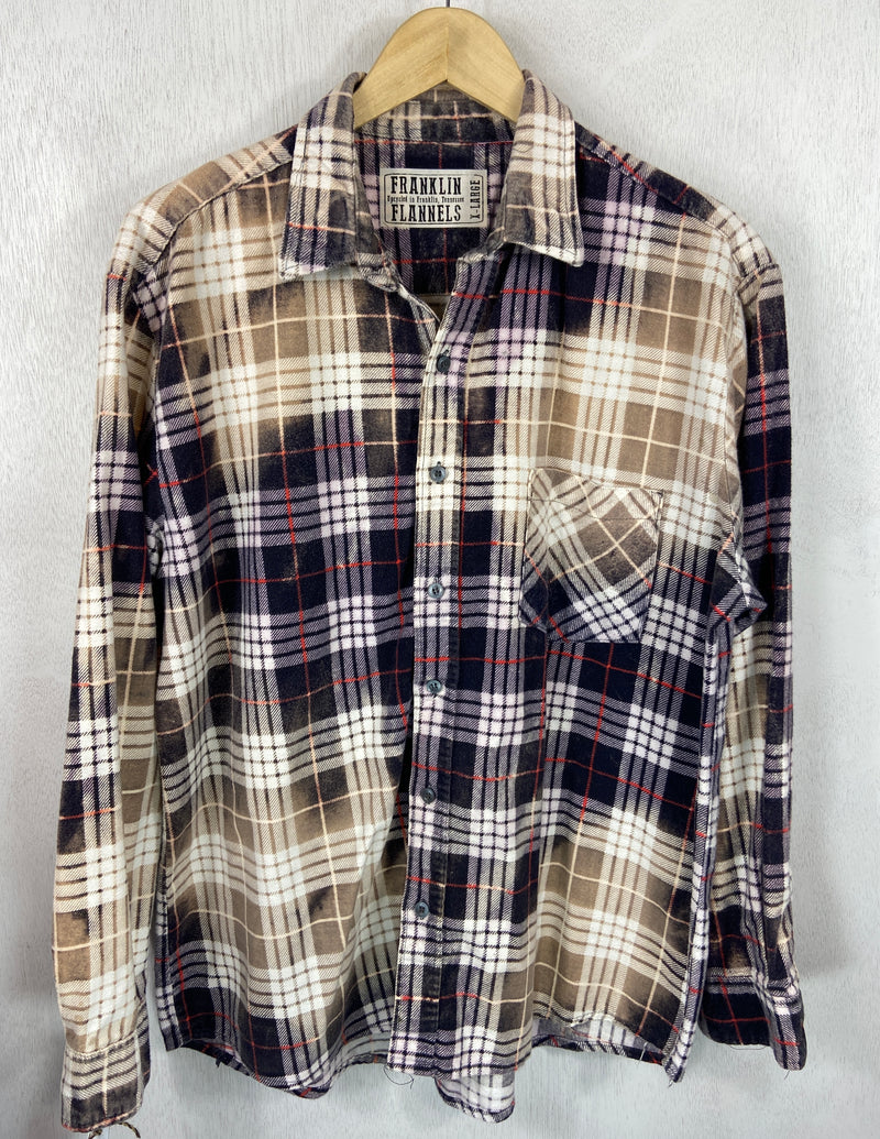 Vintage Mauve, Light Tan and White Flannel Size XL