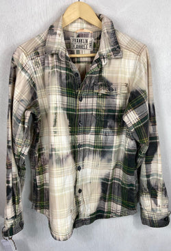 Vintage Green, Grey and Cream Flannel Jacket Size Small