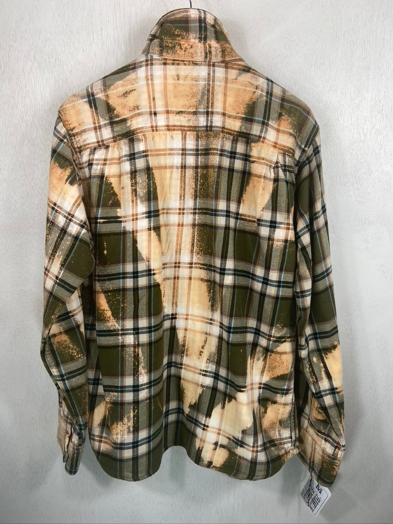Vintage Army Green, Rust and Cream Shacket Flannel Size Medium