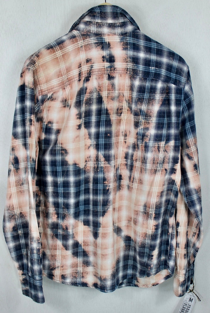 Vintage Navy Blue, Pink and White Flannel Size Medium