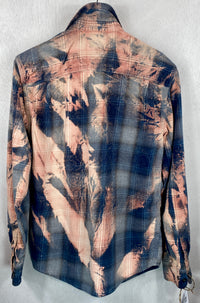Vintage Navy, Grey and Pink Flannel Size Small